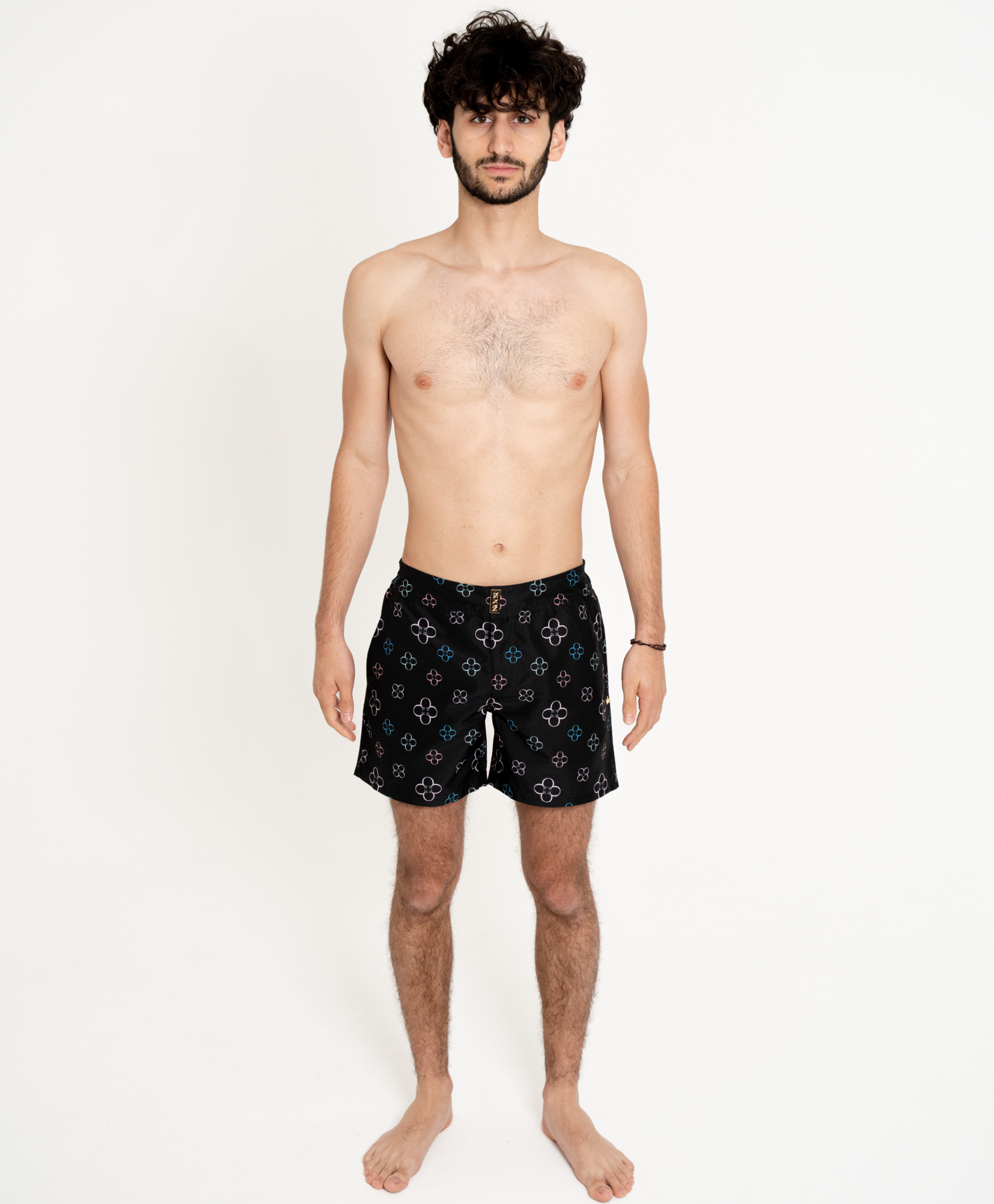 Prince Noir Luxe Fiore Print Swim Short
