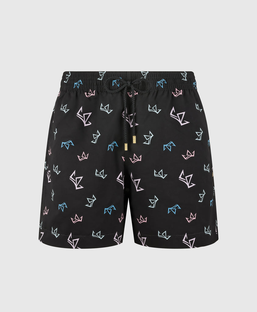 End Style Crown Print Jet Coastal Swim Short