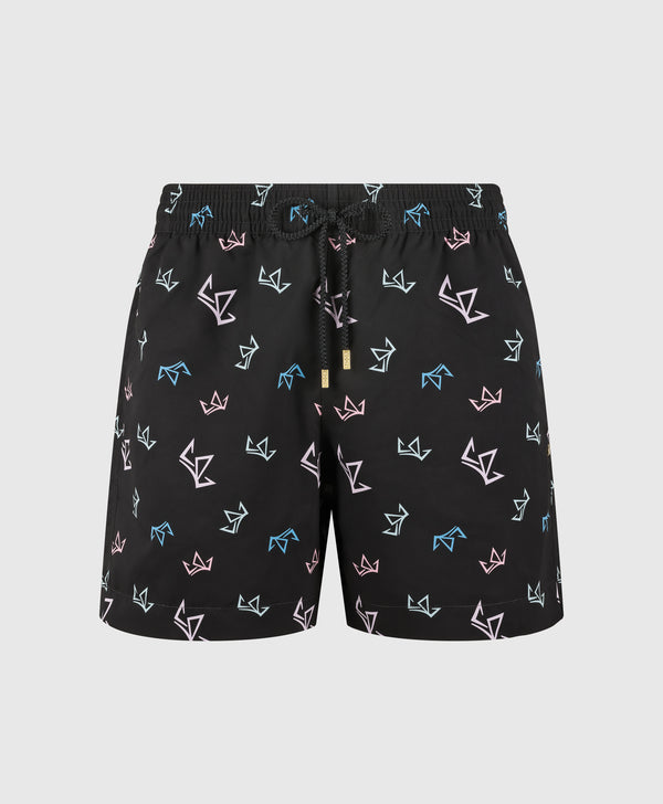 End Style Crown Print Jet Coastal Swim Short