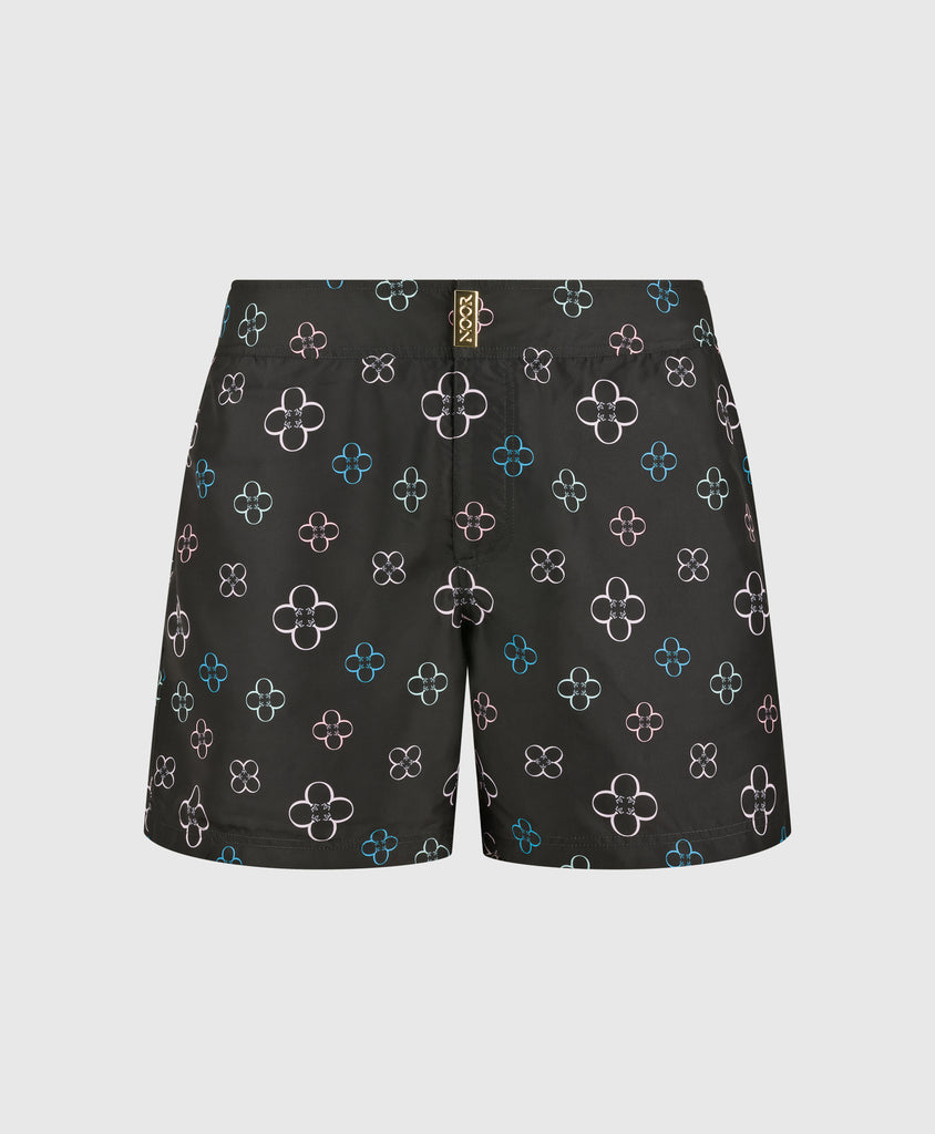 Prince Noir Luxe Fiore Print Swim Short