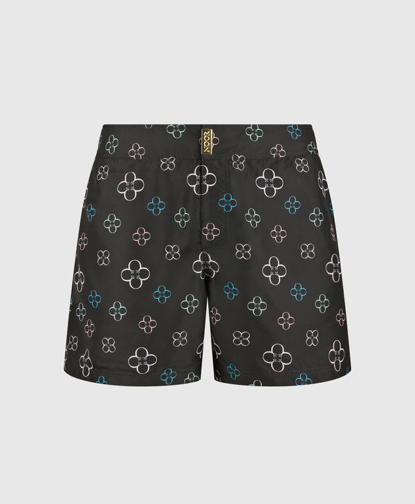 Prince Noir Luxe Fiore Print Swim Short
