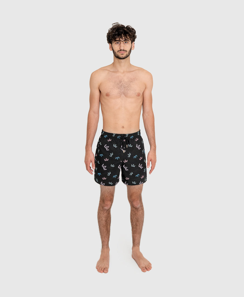 End Style Crown Print Jet Coastal Swim Short