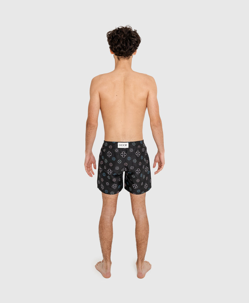 Prince Noir Luxe Fiore Print Swim Short