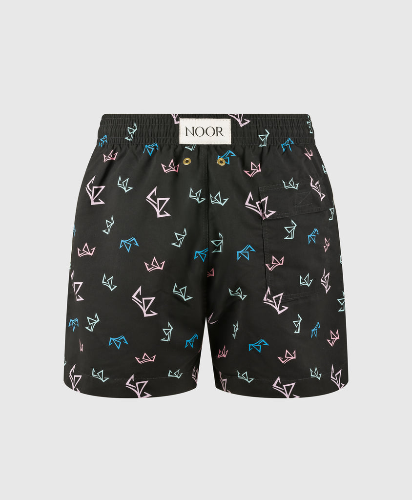 End Style Crown Print Jet Coastal Swim Short