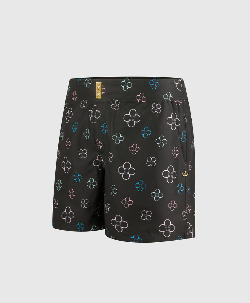 Prince Noir Luxe Fiore Print Swim Short