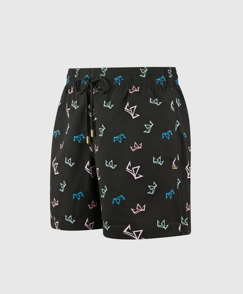End Style Crown Print Jet Coastal Swim Short