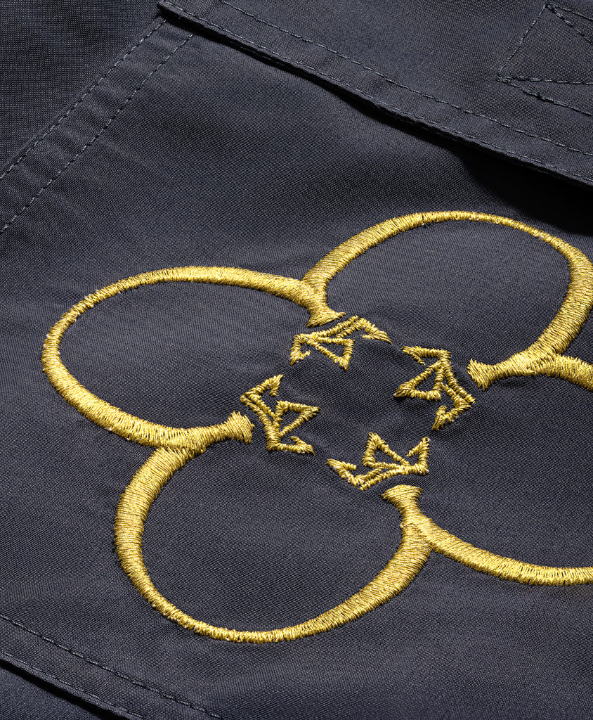 End Style Fiore Navy Swim Short 18K Gold Embroidery - Limited Edition