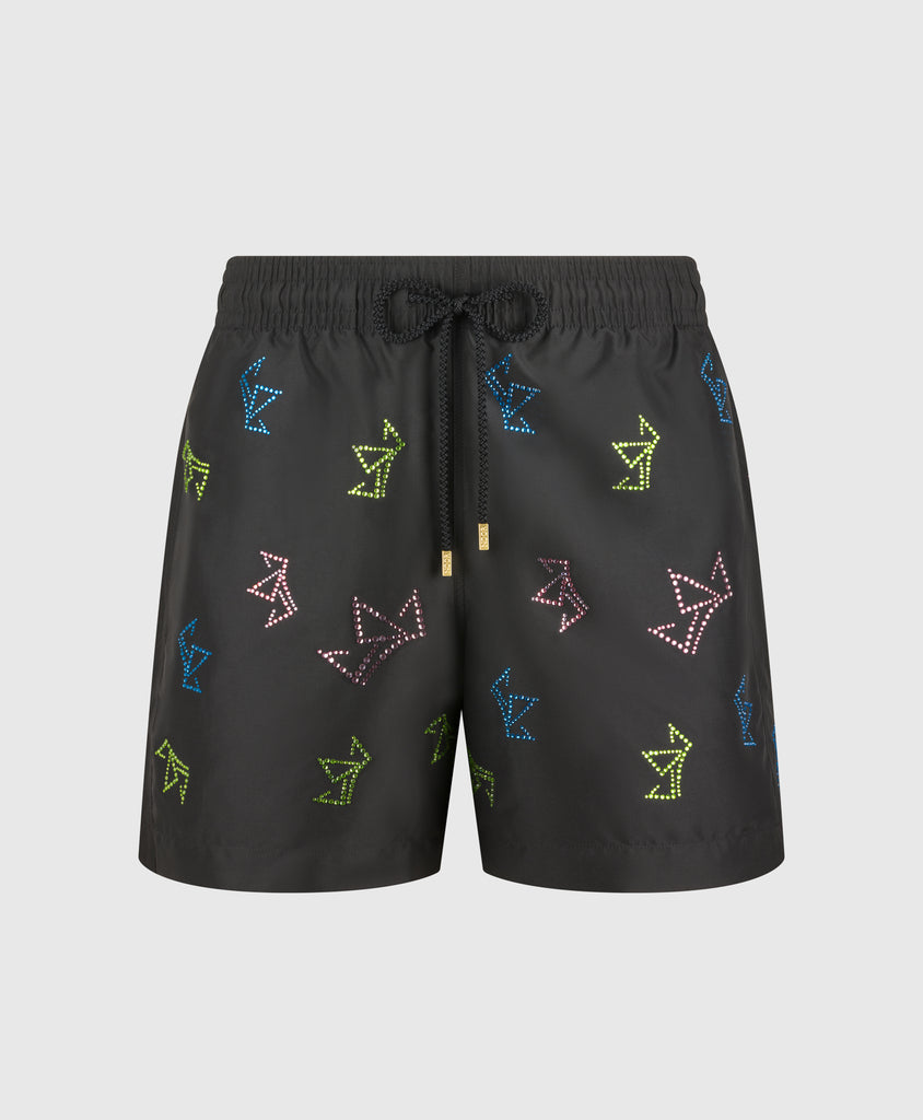 End Style Crown Jet Swim Short with Crystals  - Limited Edition